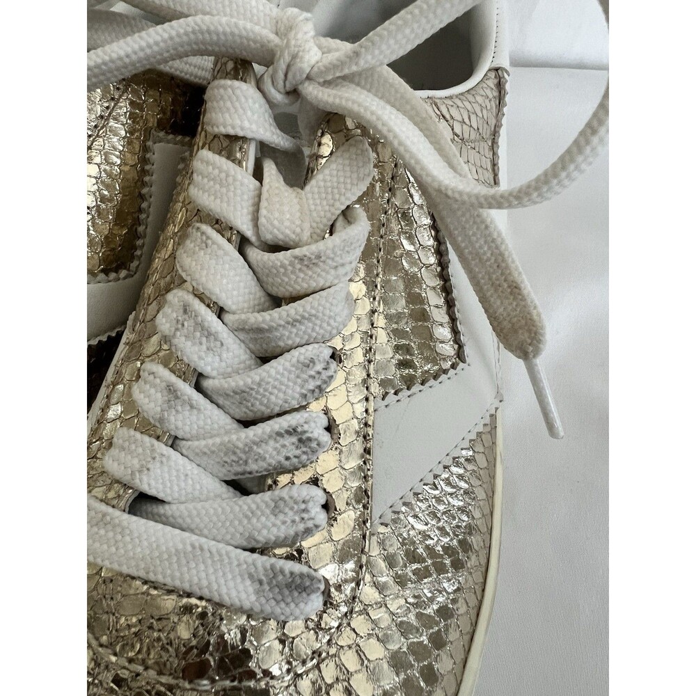 Stuart Weitzman Metallic Gold Sneakers Size 8B - Picture 6 of 11